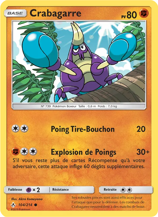 Scan HD carte Pokémon Crabagarre 104/214 — Alliance Infaillible