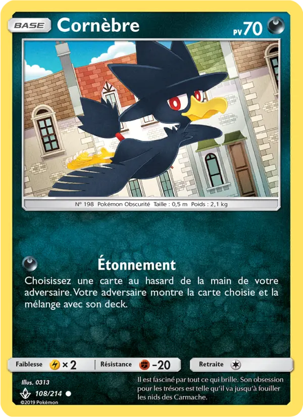 Scan HD carte Pokémon Cornèbre 108/214 — Alliance Infaillible