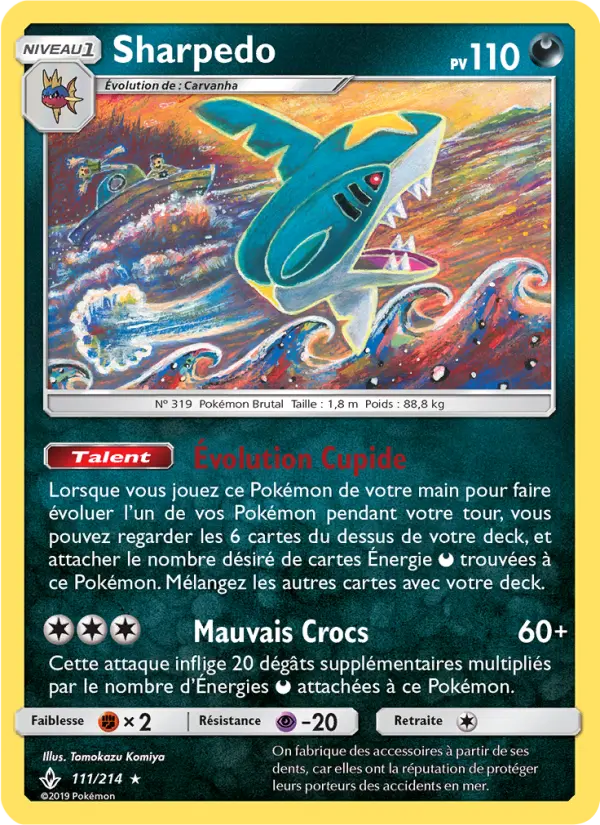Scan HD carte Pokémon Sharpedo 111/214 — Alliance Infaillible