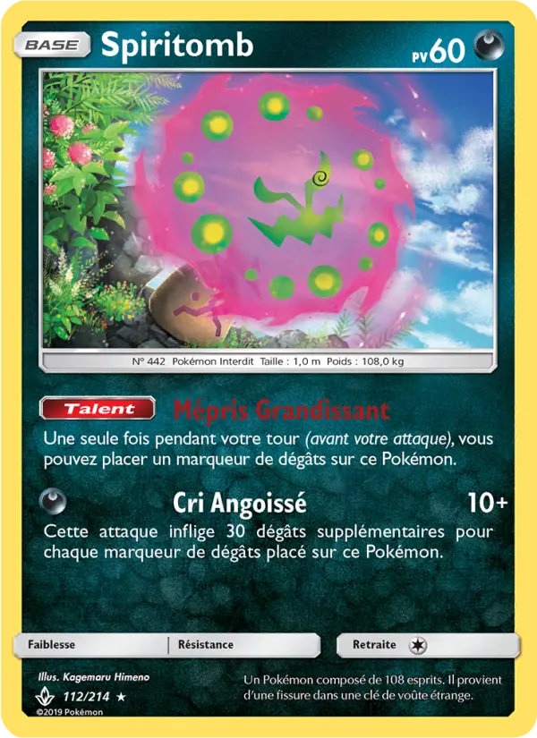 Scan HD carte Pokémon Spiritomb 112/214 — Alliance Infaillible