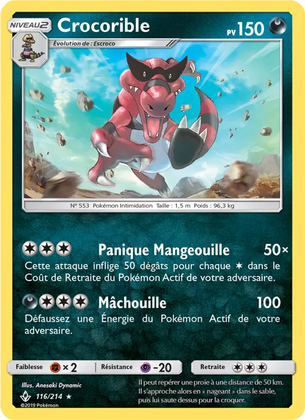 Scan HD carte Pokémon Crocorible 116/214 — Alliance Infaillible