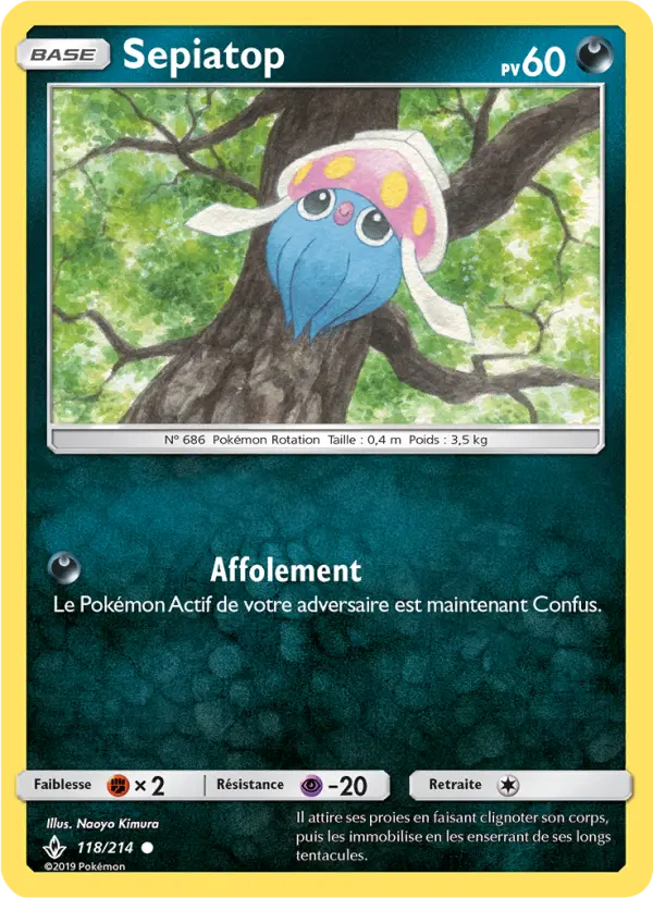 Scan HD carte Pokémon Sepiatop 118/214 — Alliance Infaillible