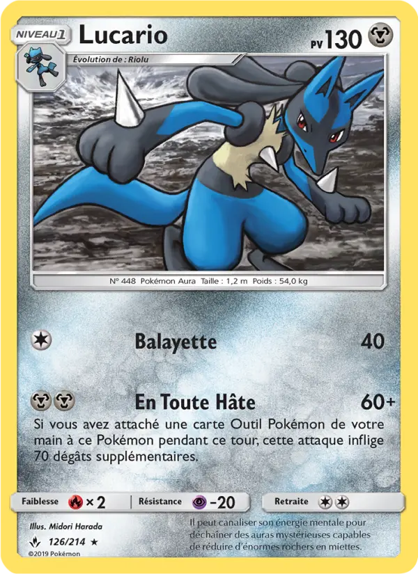 Scan HD carte Pokémon Lucario 126/214 — Alliance Infaillible