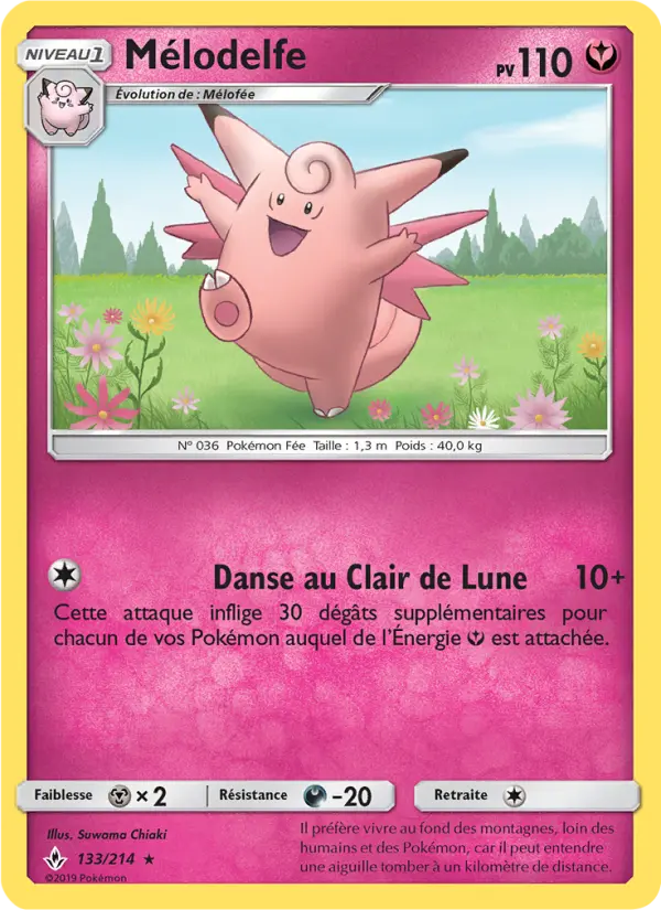 Scan HD carte Pokémon Mélodelfe 133/214 — Alliance Infaillible