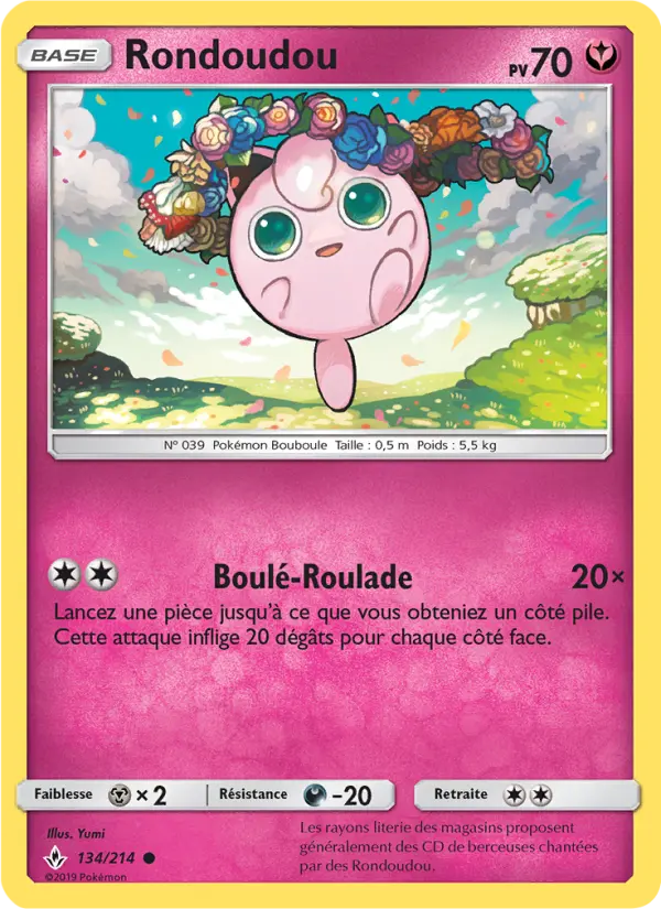 Scan HD carte Pokémon Rondoudou 134/214 — Alliance Infaillible
