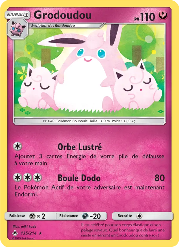 Scan HD carte Pokémon Grodoudou 135/214 — Alliance Infaillible