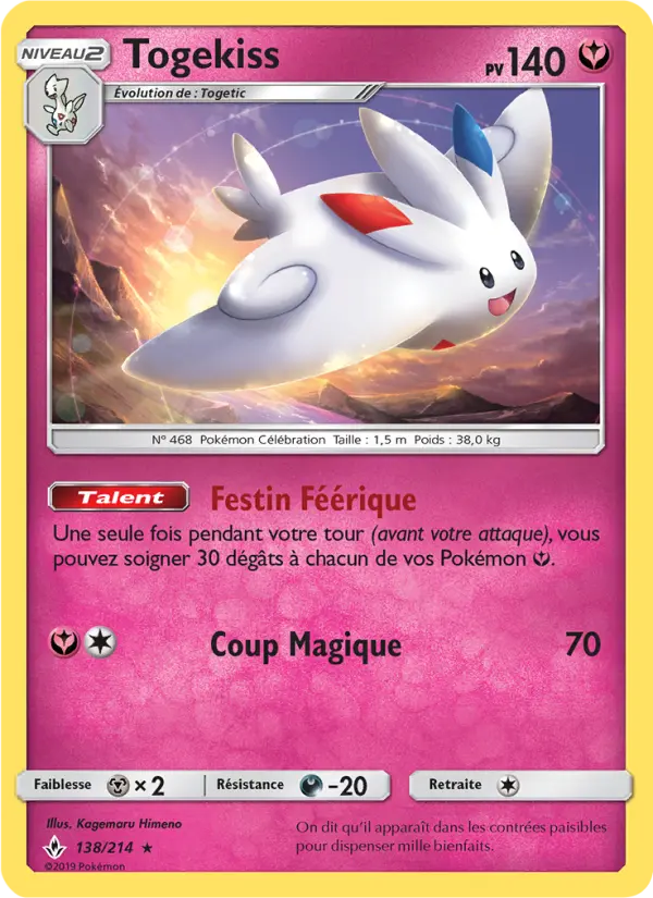 Scan HD carte Pokémon Togekiss 138/214 — Alliance Infaillible