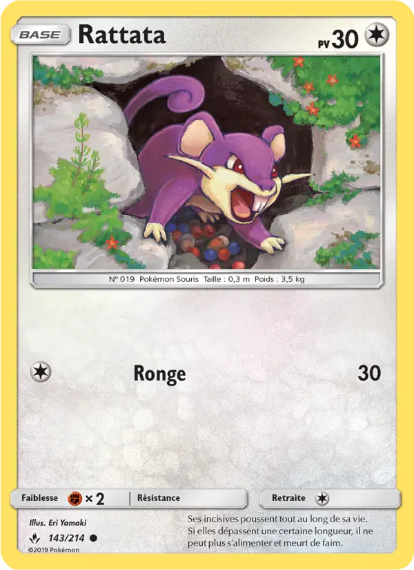 Scan HD carte Pokémon Rattata 143/214 — Alliance Infaillible