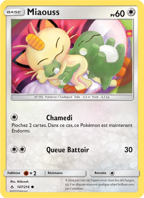 Scan HD carte Pokémon Miaouss 147/214 — Alliance Infaillible