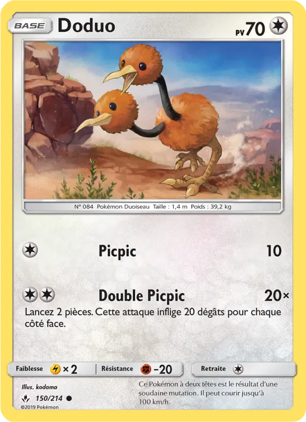 Scan HD carte Pokémon Doduo 150/214 — Alliance Infaillible