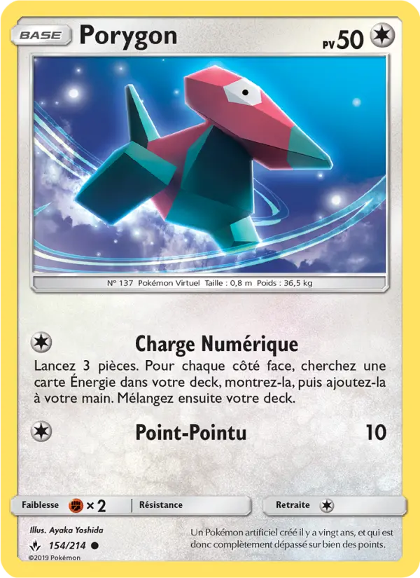 Scan HD carte Pokémon Porygon 154/214 — Alliance Infaillible