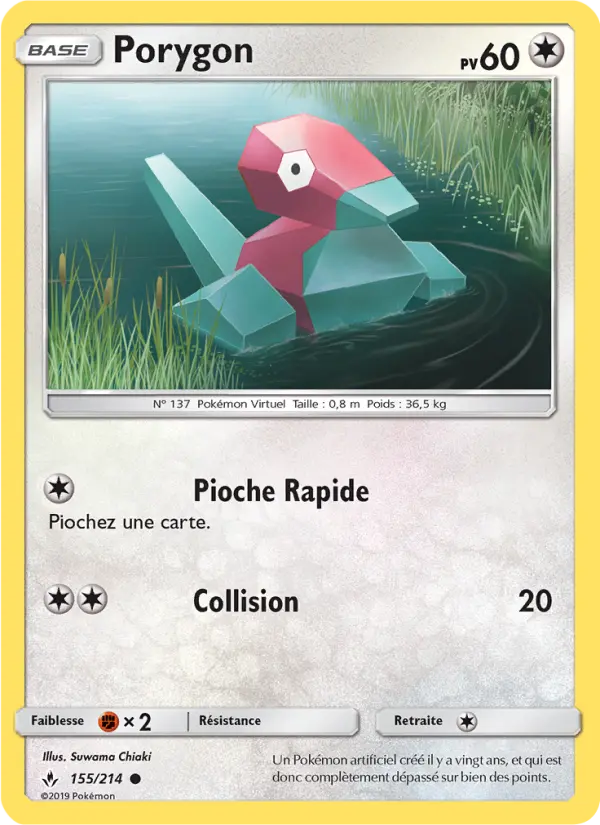 Scan HD carte Pokémon Porygon 155/214 — Alliance Infaillible