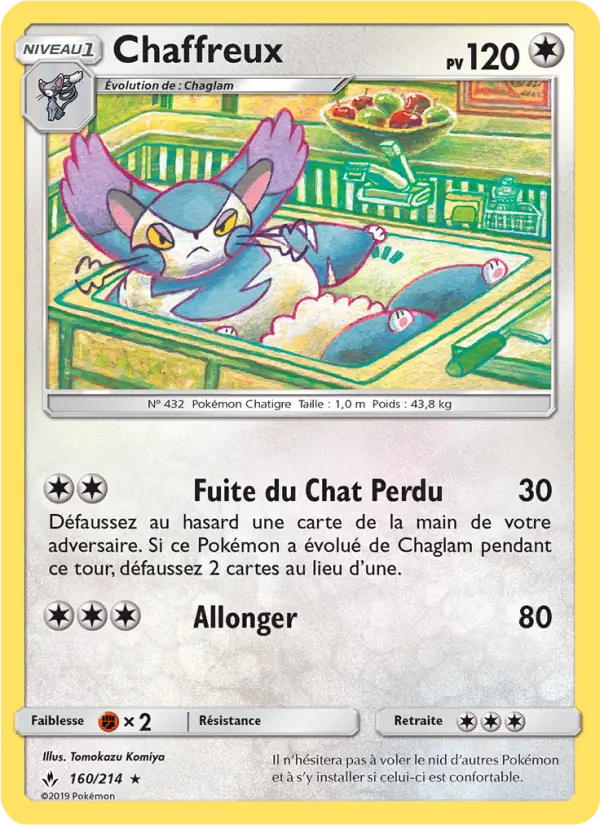 Scan HD carte Pokémon Chaffreux 160/214 — Alliance Infaillible