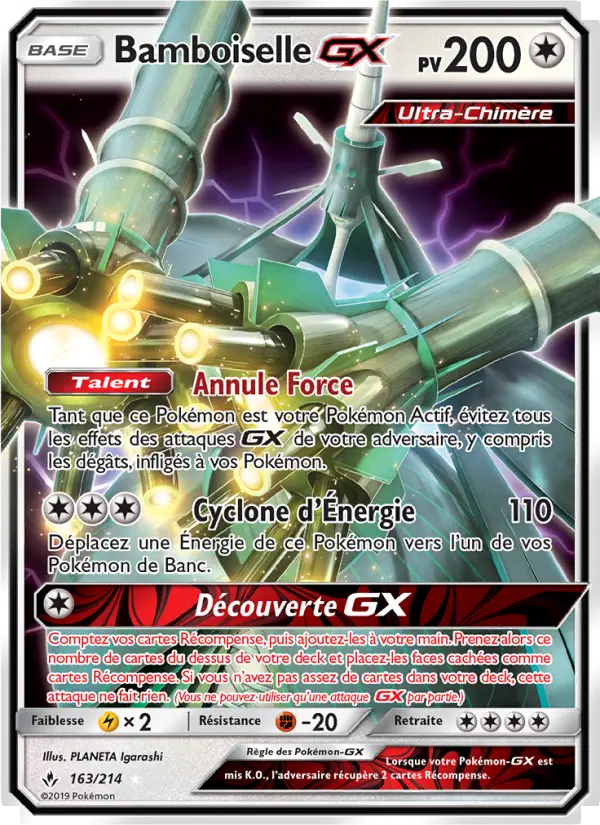 Scan HD carte Pokémon Bamboiselle GX 163/214 — Alliance Infaillible