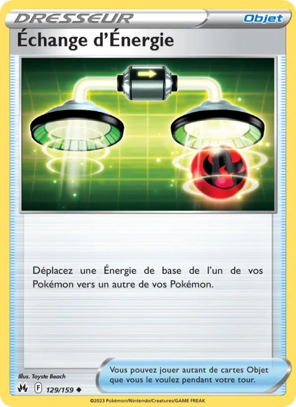 Scan HD carte Pokémon Échange d'Énergie 129/159 — Zénith Suprême