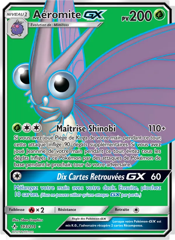 Scan HD carte Pokémon Aéromite GX 193/214 — Alliance Infaillible