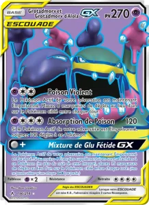 Carte Pokemon Grotadmorv et Grotadmorv d’Alola GX 196/214 Alliance Infaillible