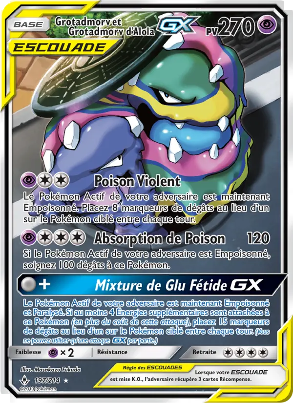 Scan HD carte Pokémon Grotadmorv et Grotadmorv d’Alola GX 197/214 — Alliance Infaillible