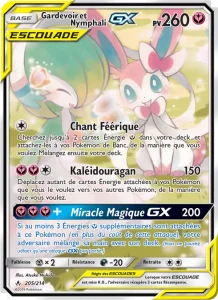 Carte Pokemon Gardevoir et Nymphali GX 205/214 Alliance Infaillible