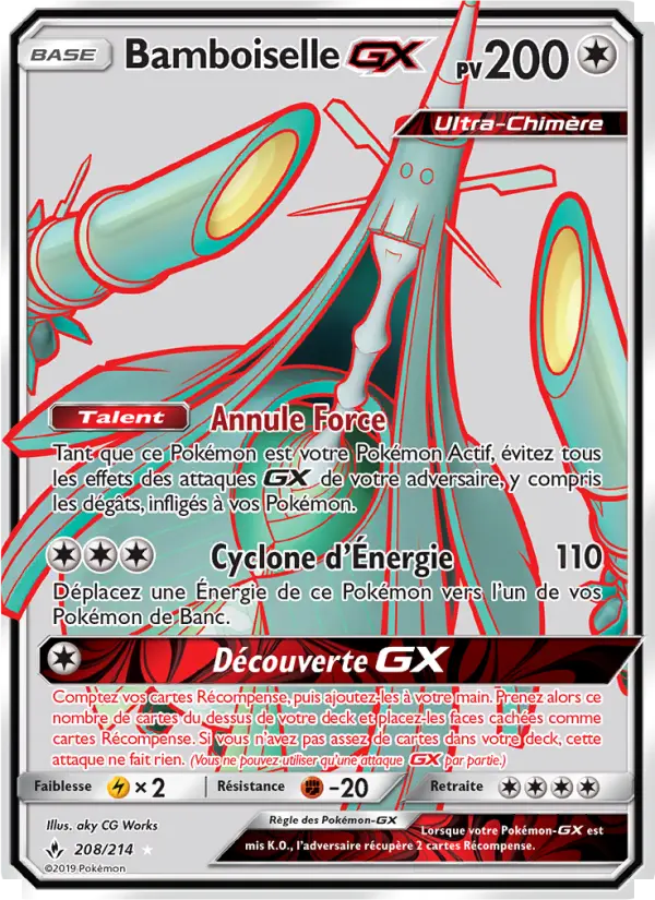 Scan HD carte Pokémon Bamboiselle GX 208/214 — Alliance Infaillible