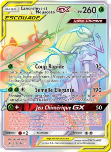 Carte Pokemon Cancrelove et Mouscoto GX 215/214 Alliance Infaillible