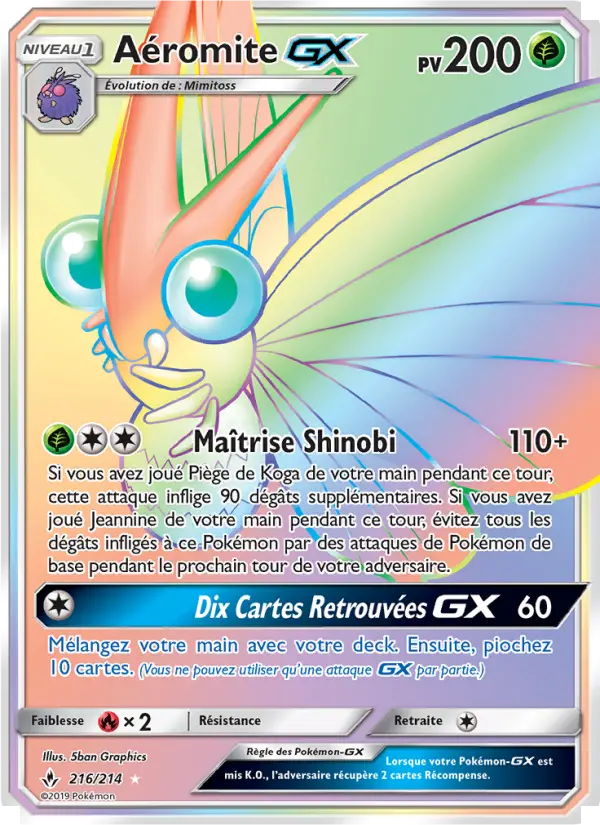 Scan HD carte Pokémon Aéromite GX 216/214 — Alliance Infaillible
