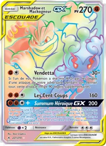 Carte Pokemon Marshadow et Mackogneur GX 221/214 Alliance Infaillible