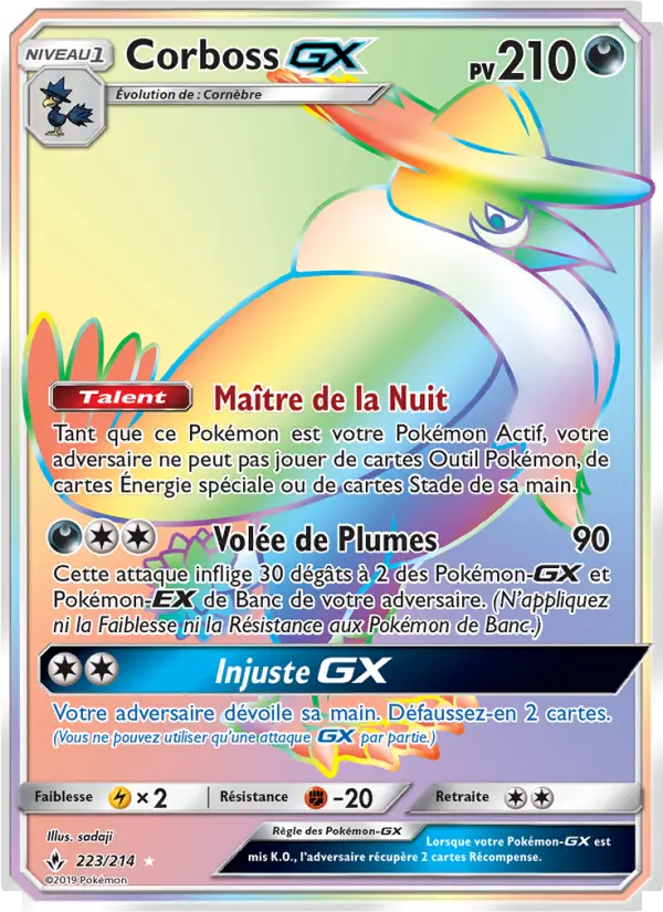 Scan HD carte Pokémon Corboss GX 223/214 — Alliance Infaillible