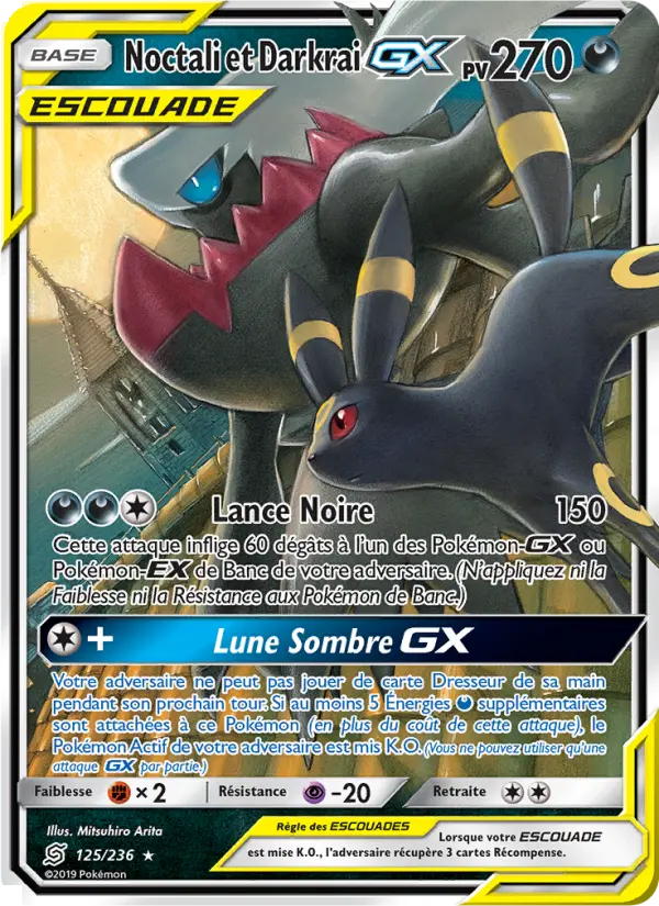 Scan HD carte Pokémon Noctali et Darkrai GX 125/236 — Harmonie des Esprits