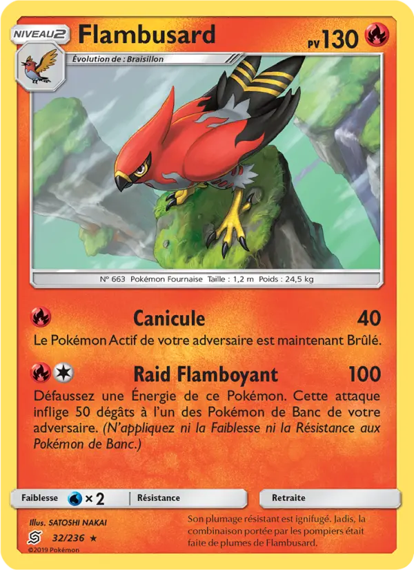 Scan HD carte Pokémon Flambusard 32/236 — Harmonie des Esprits