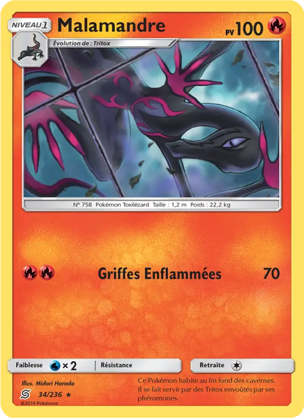 Scan HD carte Pokémon Malamandre 34/236 — Harmonie des Esprits