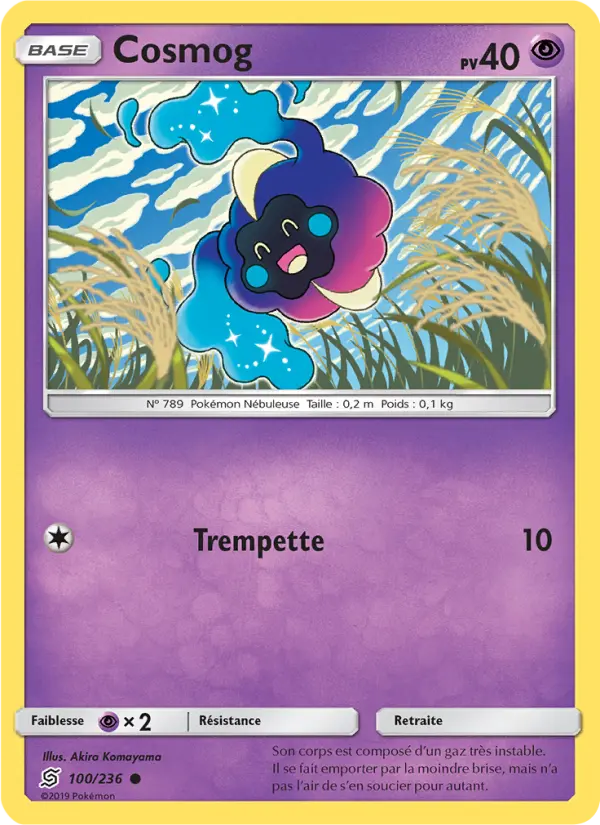Scan HD carte Pokémon Cosmog 100/236 — Harmonie des Esprits