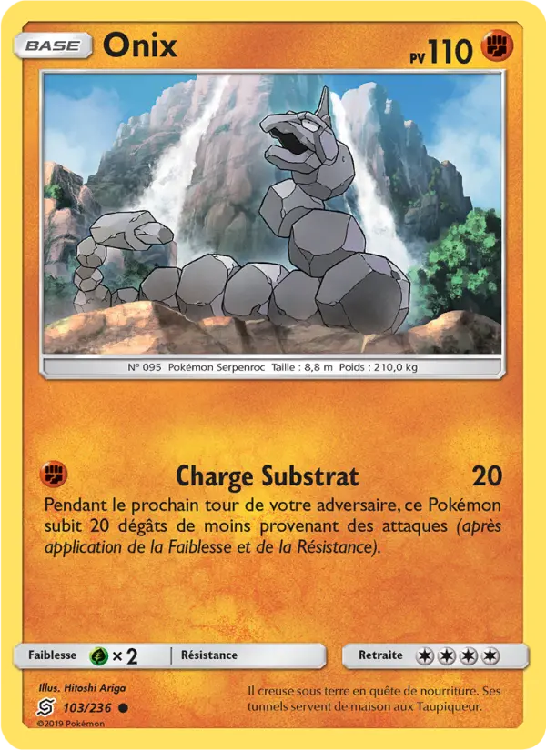 Scan HD carte Pokémon Onix 103/236 — Harmonie des Esprits