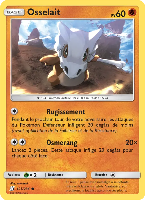 Scan HD carte Pokémon Osselait 105/236 — Harmonie des Esprits