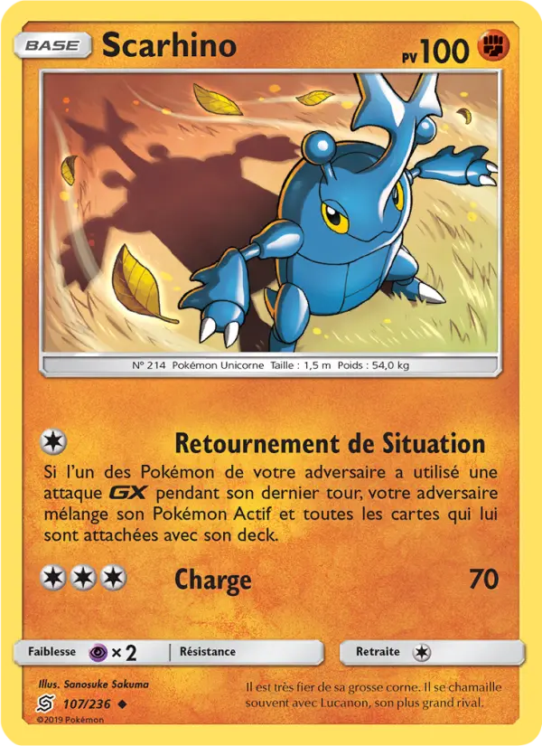Scan HD carte Pokémon Scarhino 107/236 — Harmonie des Esprits