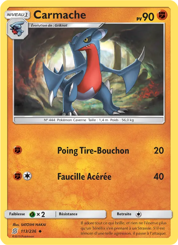 Scan HD carte Pokémon Carmache 113/236 — Harmonie des Esprits