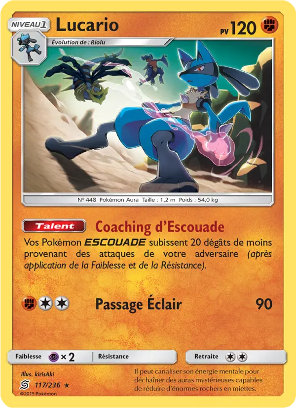 Scan HD carte Pokémon Lucario 117/236 — Harmonie des Esprits