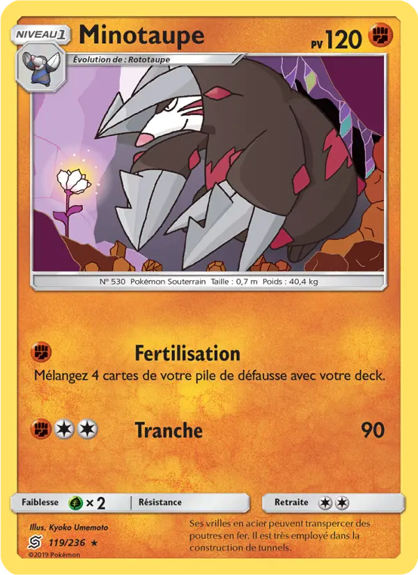 Scan HD carte Pokémon Minotaupe 119/236 — Harmonie des Esprits