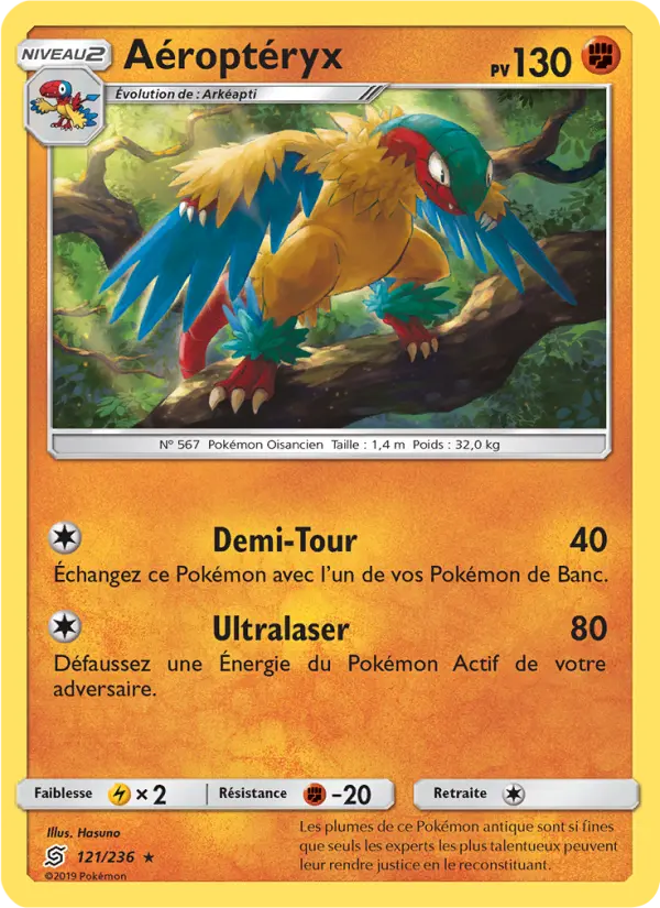 Scan HD carte Pokémon Aéroptéryx 121/236 — Harmonie des Esprits