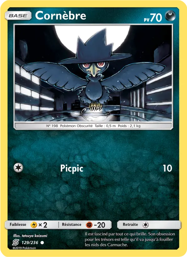 Scan HD carte Pokémon Cornèbre 129/236 — Harmonie des Esprits