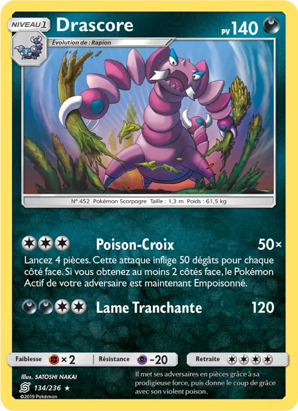 Scan HD carte Pokémon Drascore 134/236 — Harmonie des Esprits