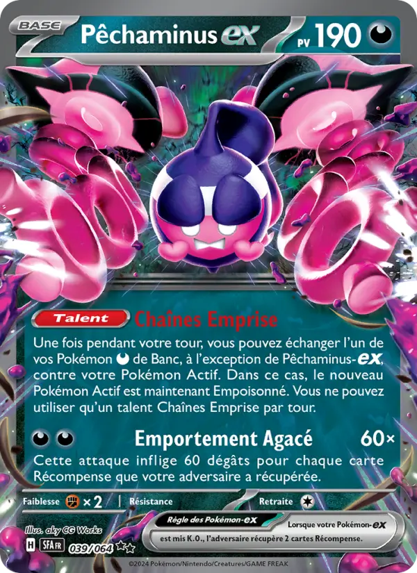 Scan HD carte Pokémon Pêchaminus-ex 039/64 — Fable Nébuleuse