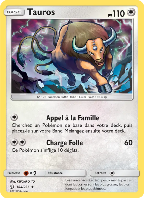 Scan HD carte Pokémon Tauros 164/236 — Harmonie des Esprits