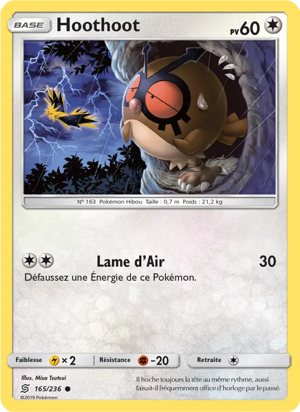 Scan HD carte Pokémon Hoothoot 165/236 — Harmonie des Esprits