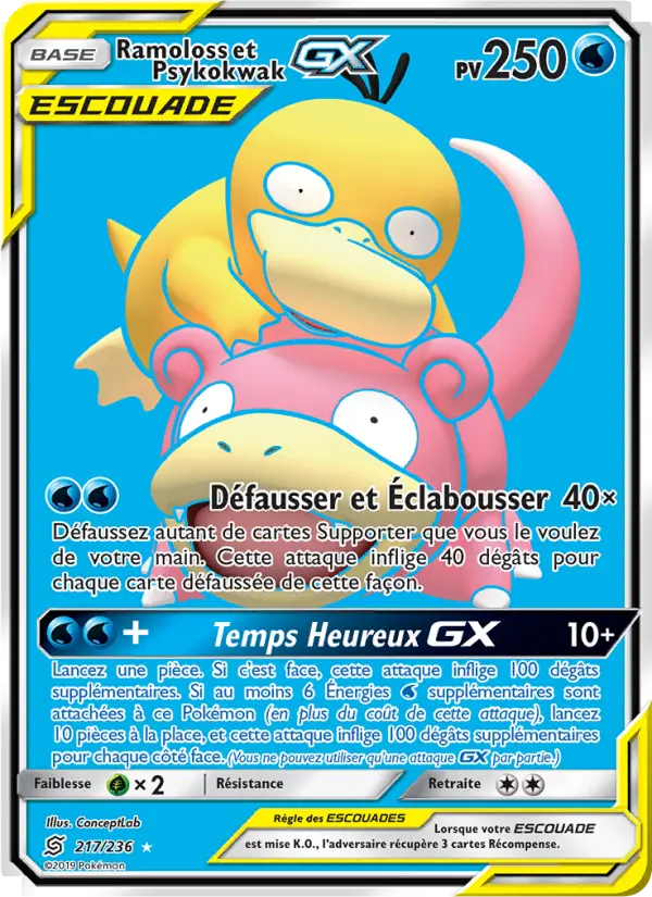 Scan HD carte Pokémon Ramoloss et Psykokwak GX 217/236 — Harmonie des Esprits
