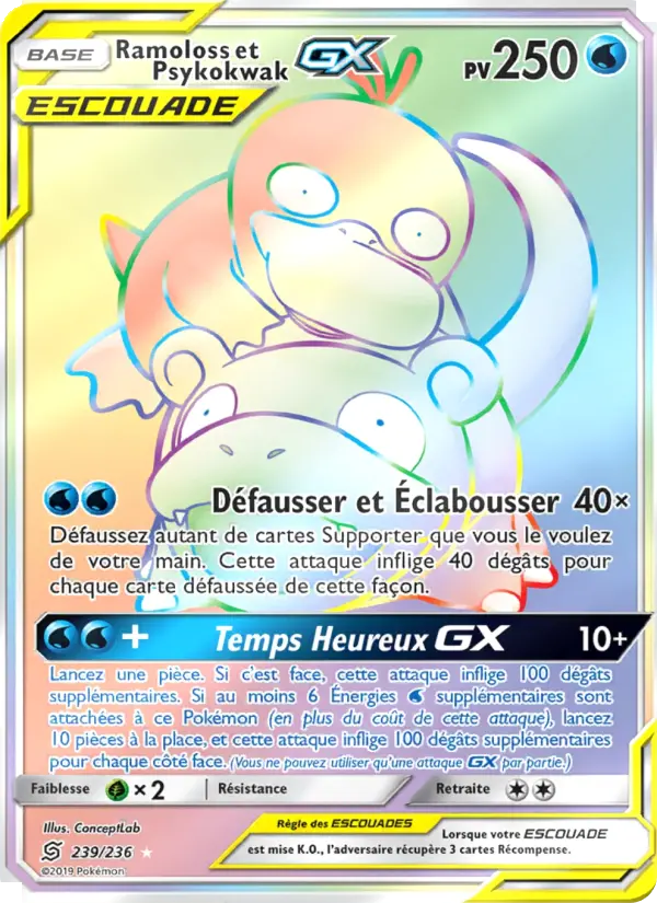 Scan HD carte Pokémon Ramoloss et Psykokwak GX 239/236 — Harmonie des Esprits
