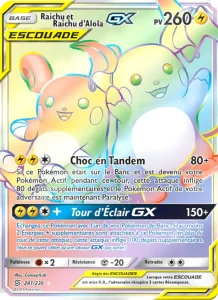 Carte Pokemon Raichu et Raichu d’Alola GX 241/236 Harmonie des Esprits