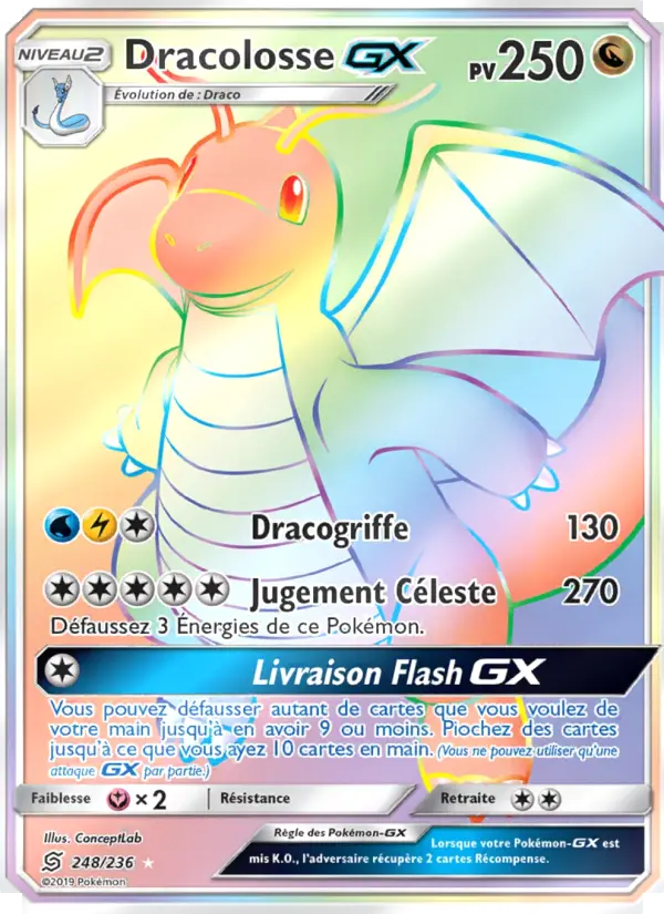 Scan HD carte Pokémon Dracolosse GX 248/236 — Harmonie des Esprits