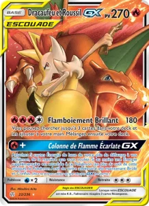 Carte Pokemon Dracaufeu et Roussil GX 22/236 Éclipse Cosmique