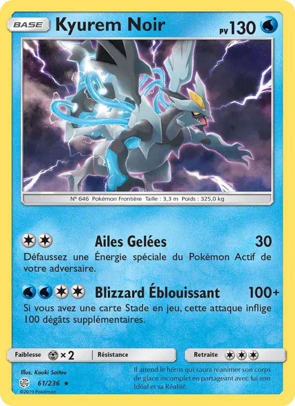 Scan HD carte Pokémon Kyurem Noir 61/236 — Éclipse Cosmique